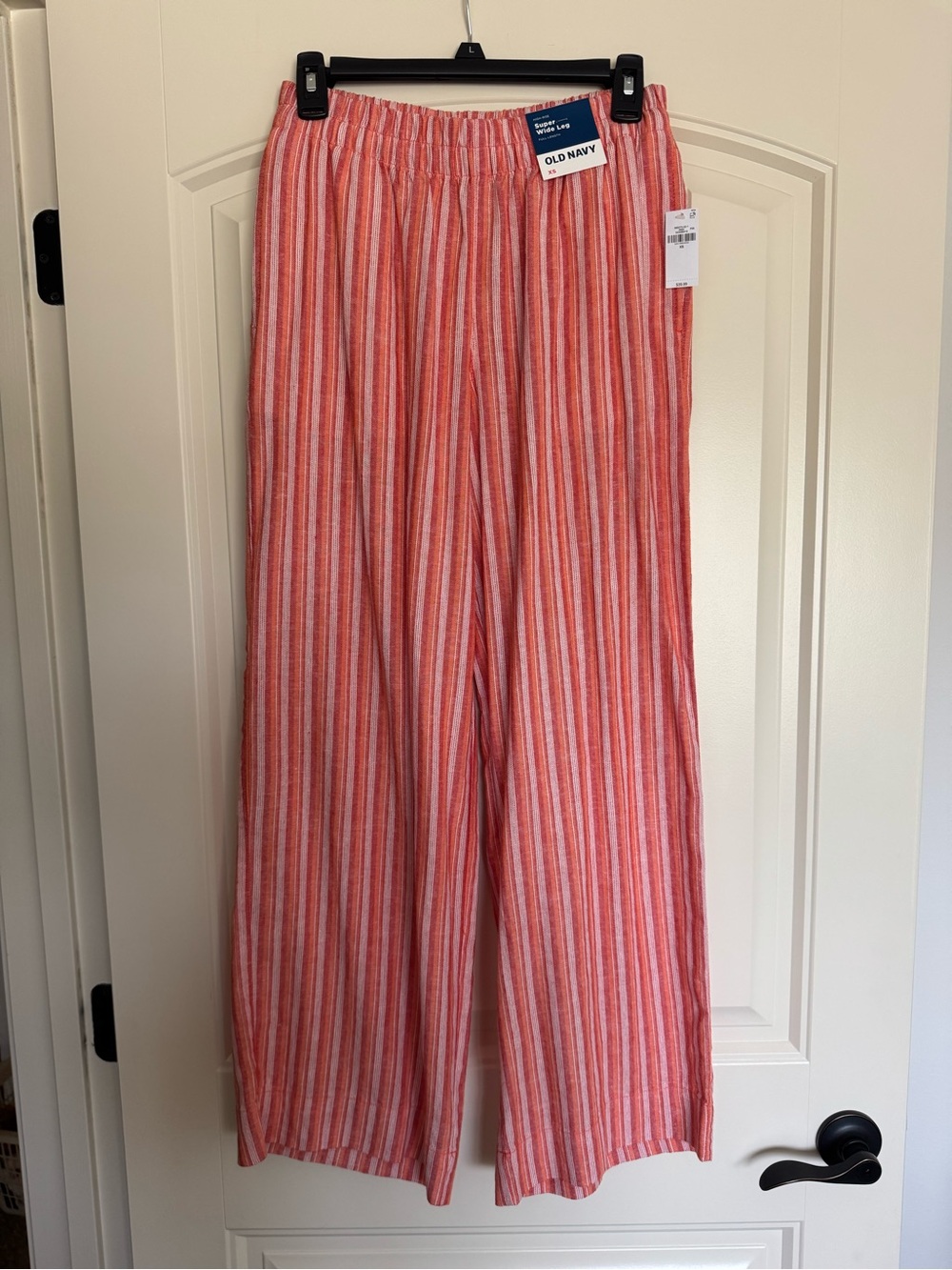Old Navy Red and Orange Striped Wide-Leg Pants